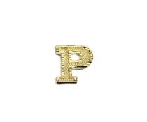 Gold Alphabet Letter P Pin