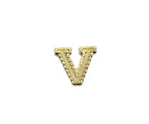 Gold Alphabet Letter V Pin