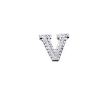 Silver Alphabet Letter V Pin