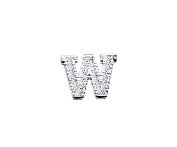 Silver Alphabet Letter W Pin