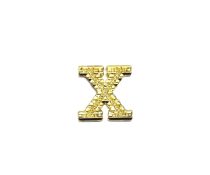 Gold Alphabet Letter X Pin