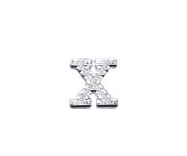 Silver Alphabet Letter X Pin