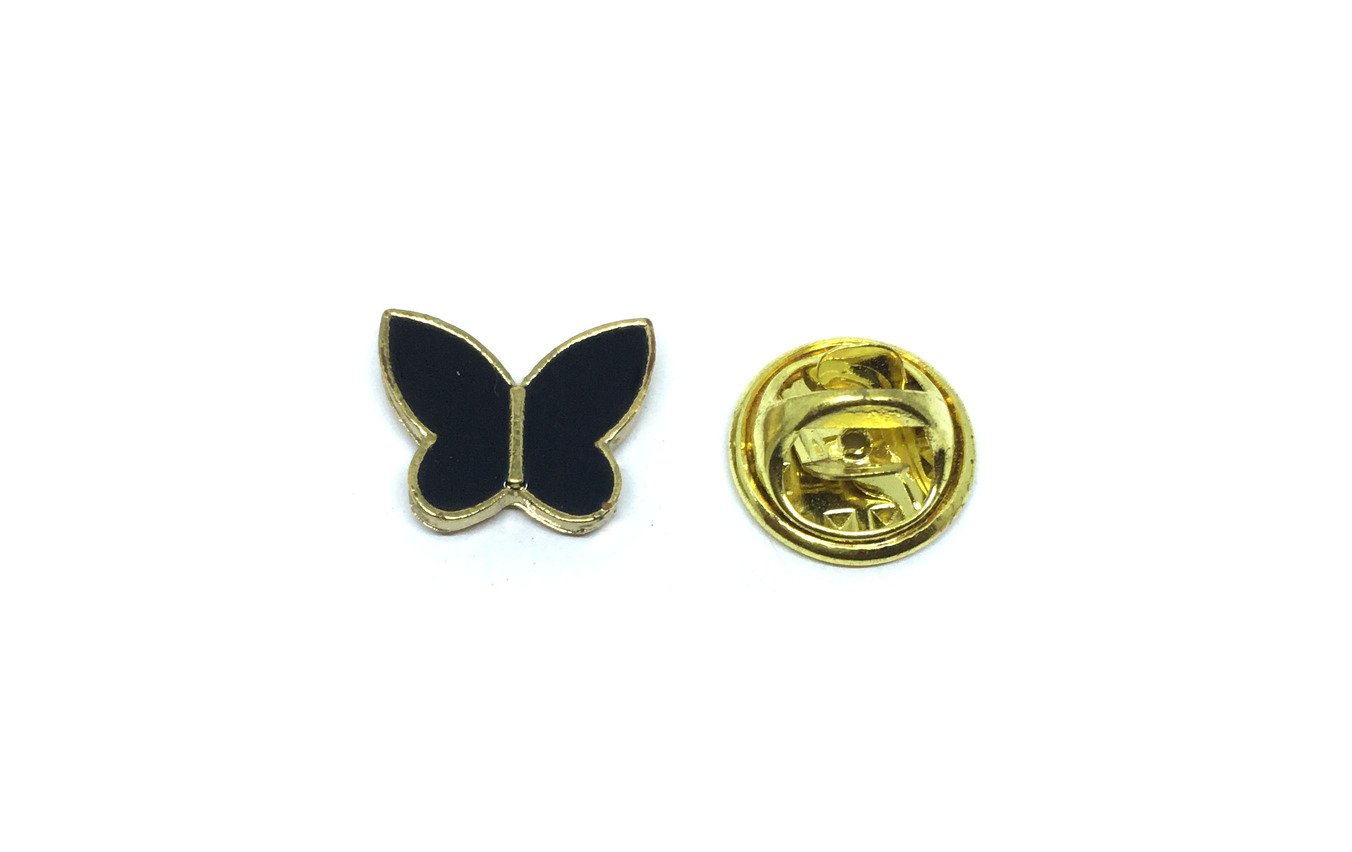 Small Black Butterfly Lapel Pin