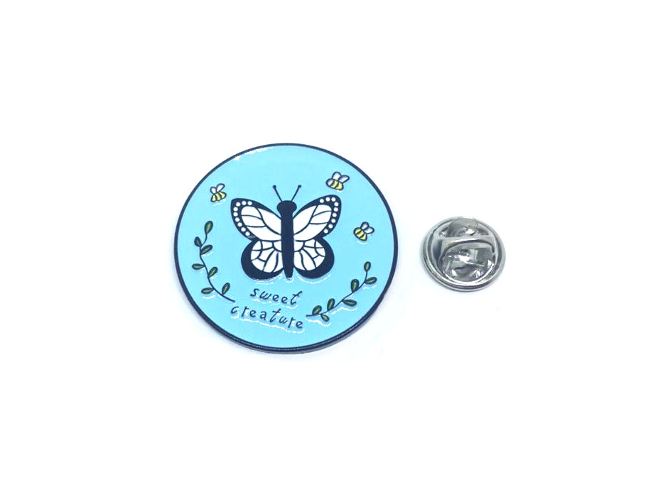 Blue Butterfly Pin Badge