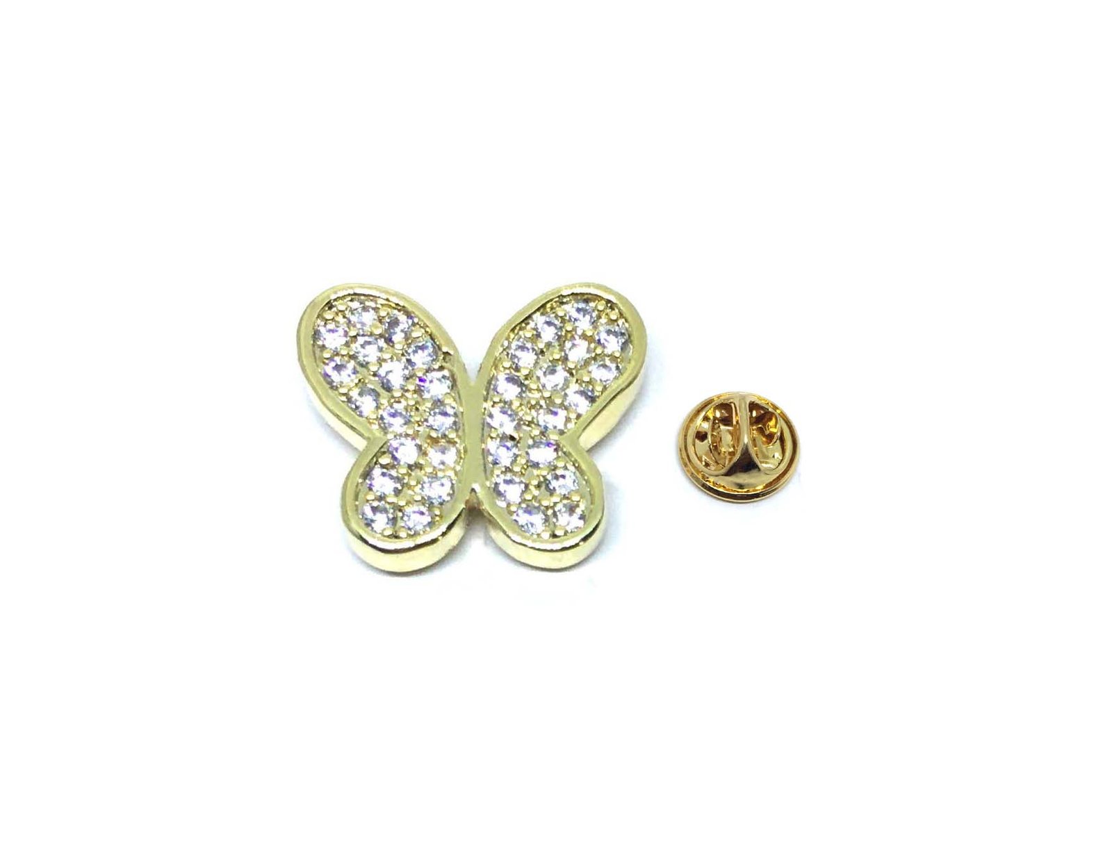 Rhinestone Butterfly Lapel Pin