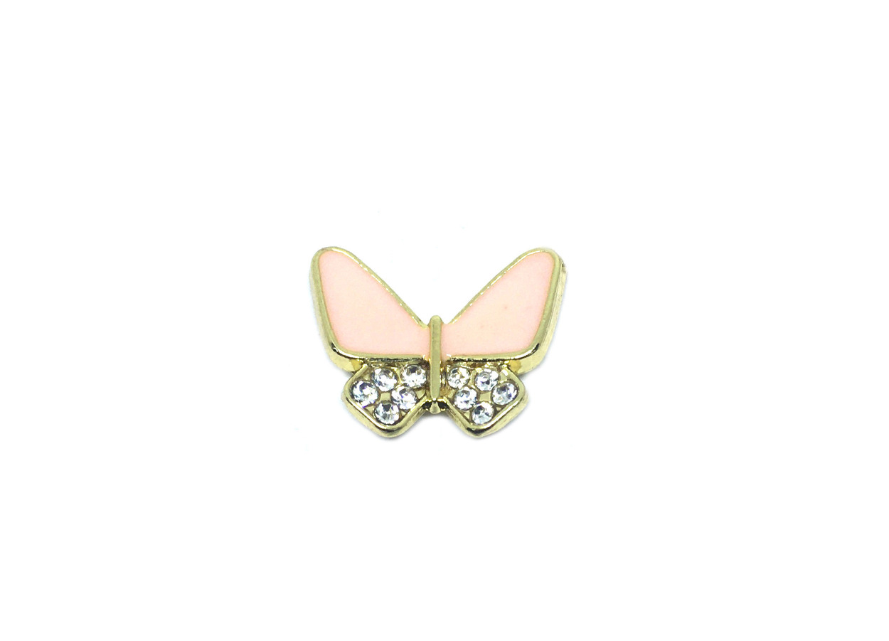 FPBT-063 Crystal Pink Butterfly Pin