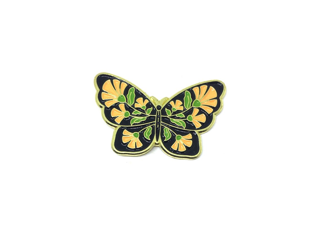 Orange Butterfly Pin