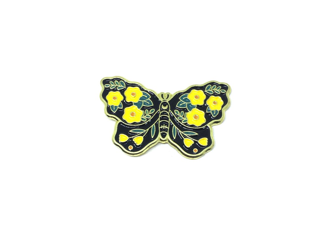 Yellow and Black Butterfly Pin