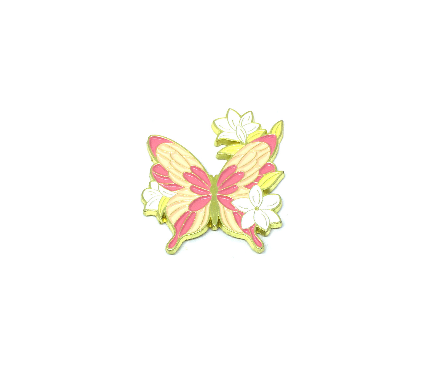 FPBT-073 Flower and Cute Butterfly Enamel Pin