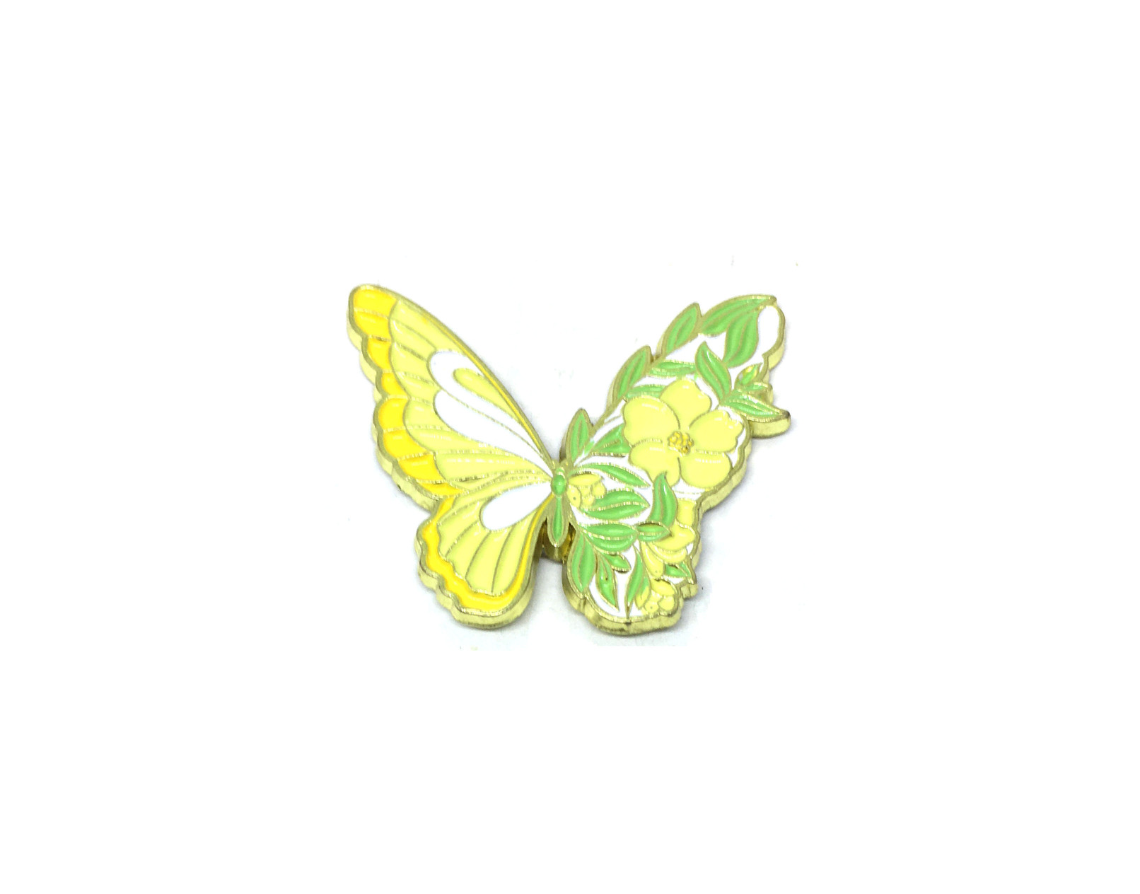 FPBT-078 Lily Flower and Butterfly Enamel Pin