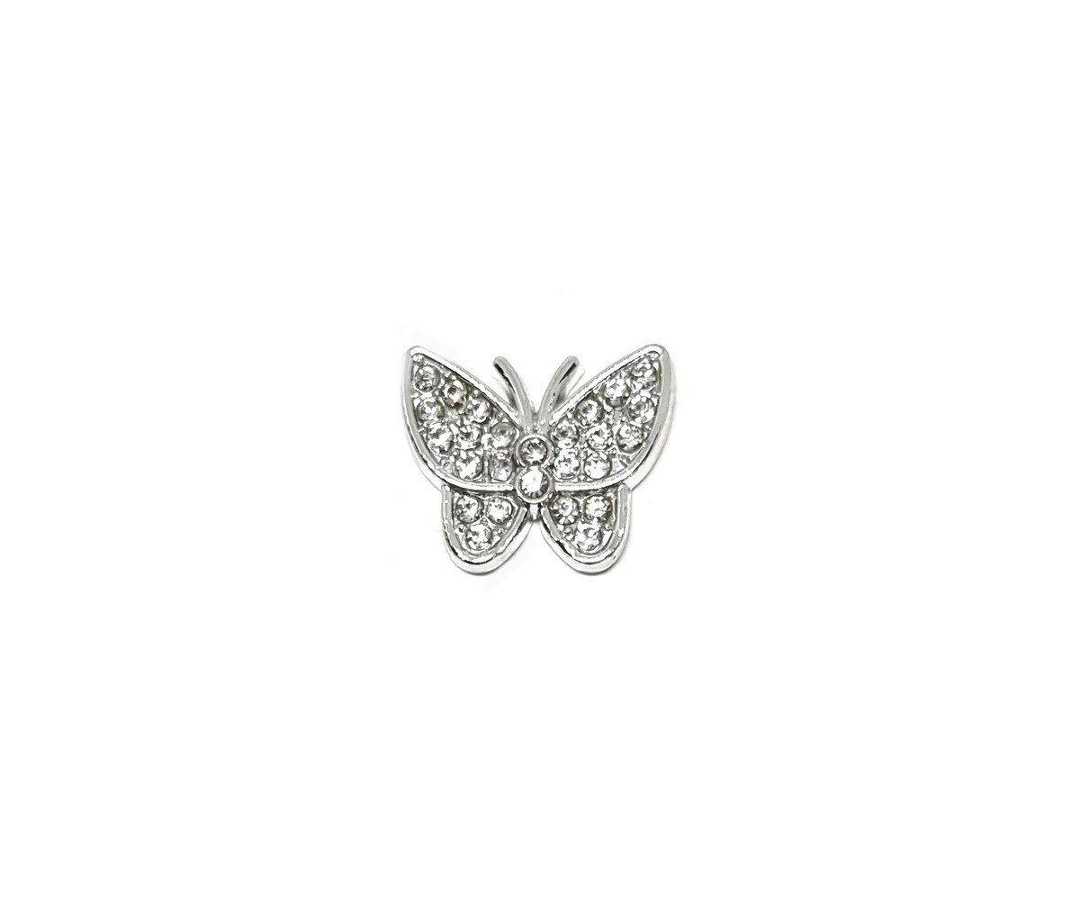 Tiny Rhinestone Butterfly Pin