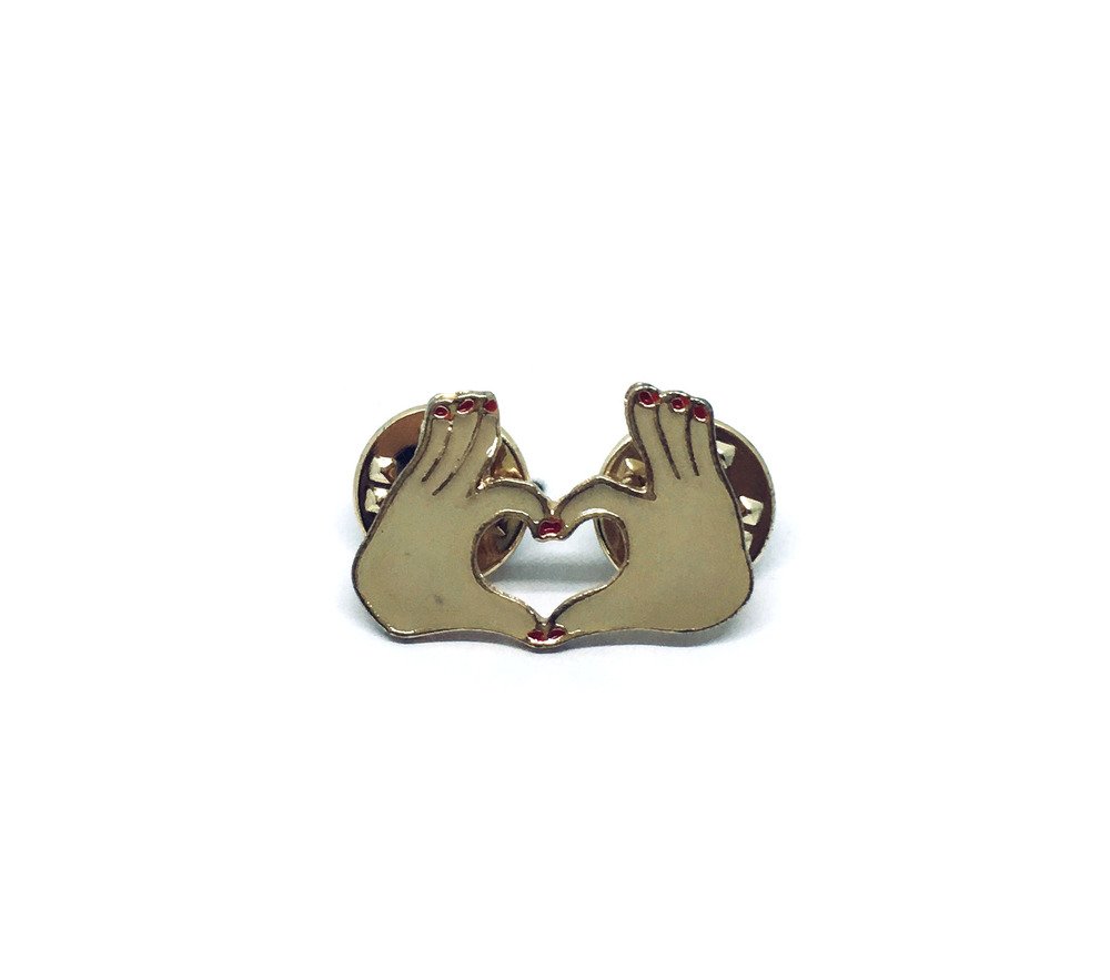 Hand Heart Love Enamel Pin