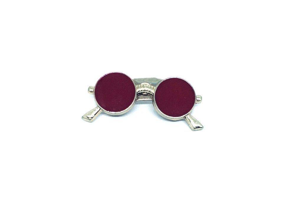 Red Sunglass Brooch Pin