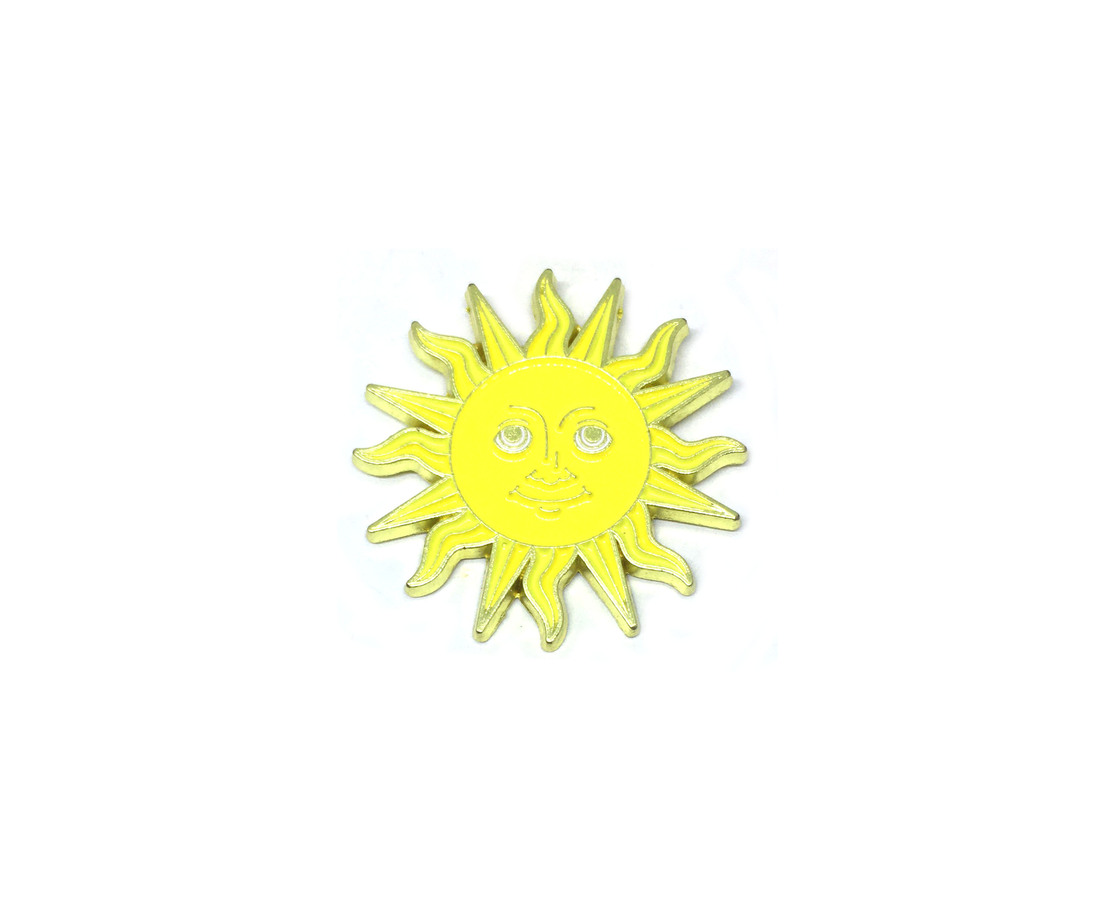 Sun Enamel Brooch Pin