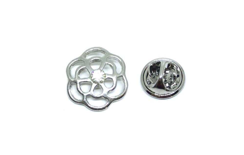 Pewter Silver Flower Pin