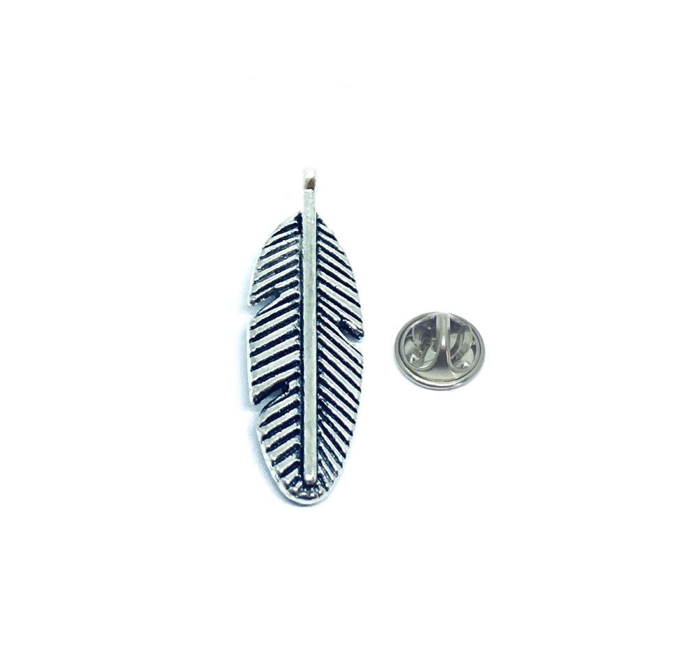 Pewter Silver Feather Pin