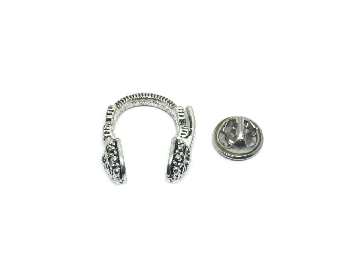 Pewter Disc Jockey Earphone Pin