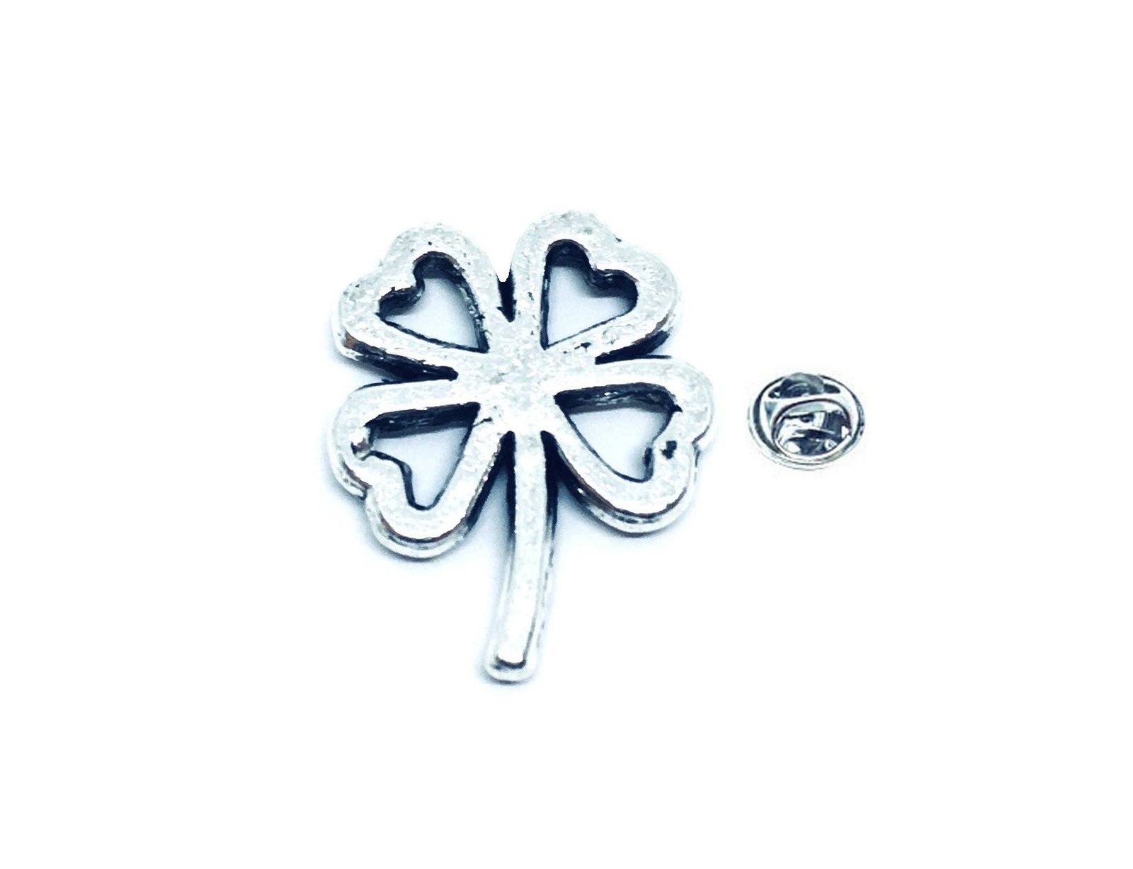 Pewter Silver Shamrock Pin