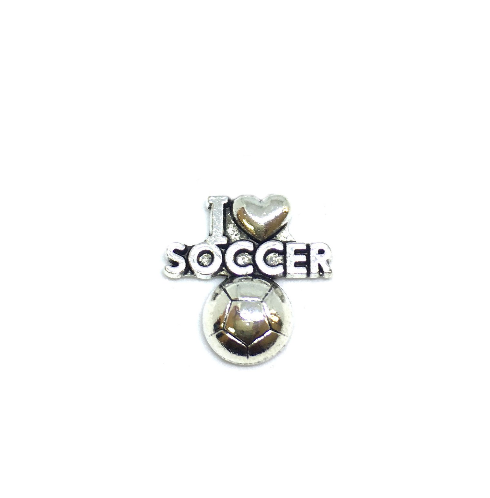 Pewter "I Love Soccer" Pin