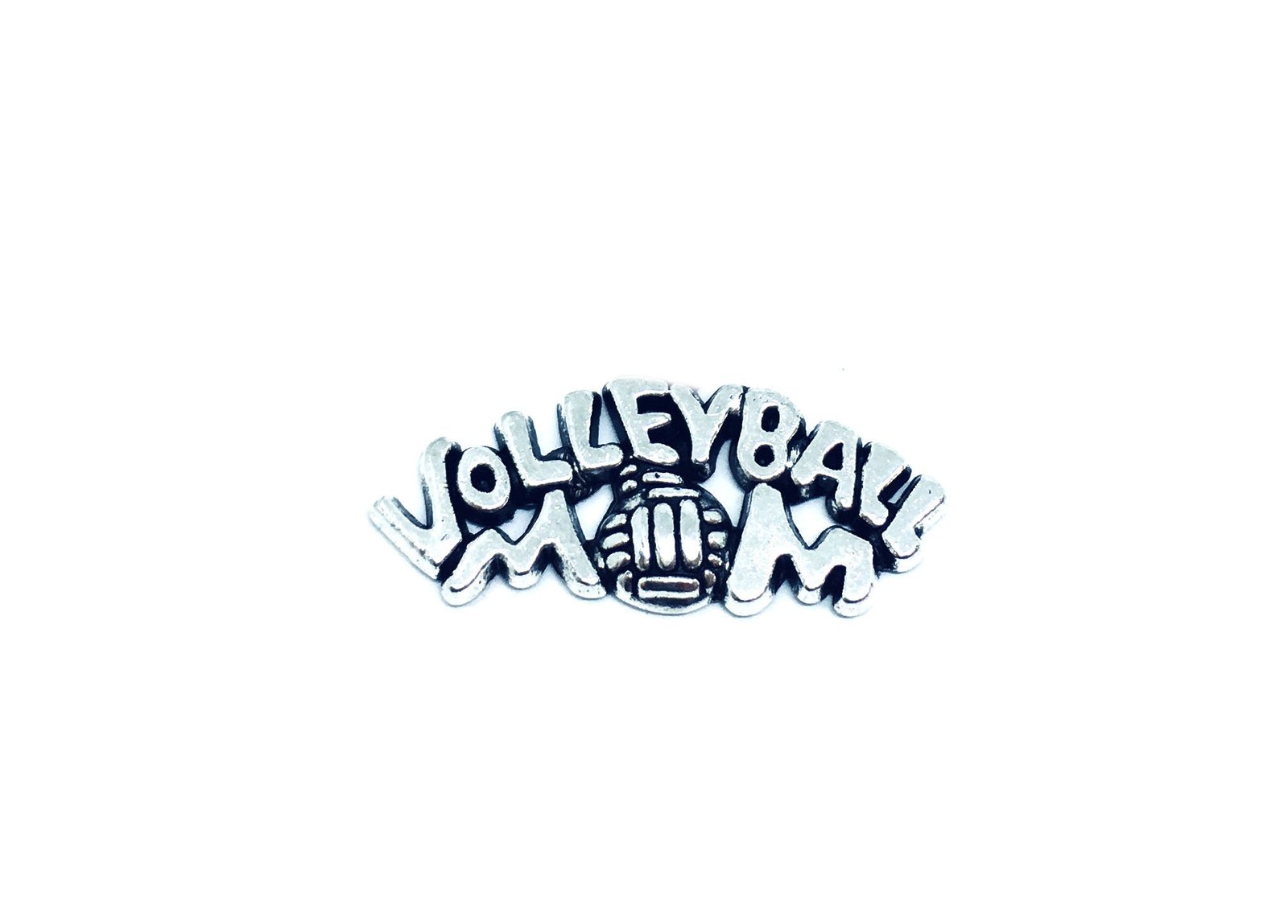 Pewter Volleyball Mom Pin