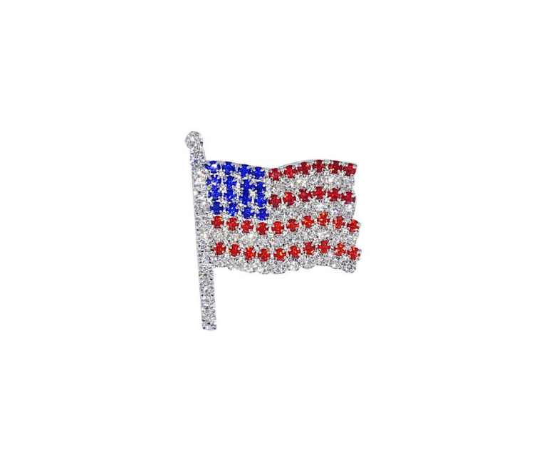 Crystal American Flag Pin