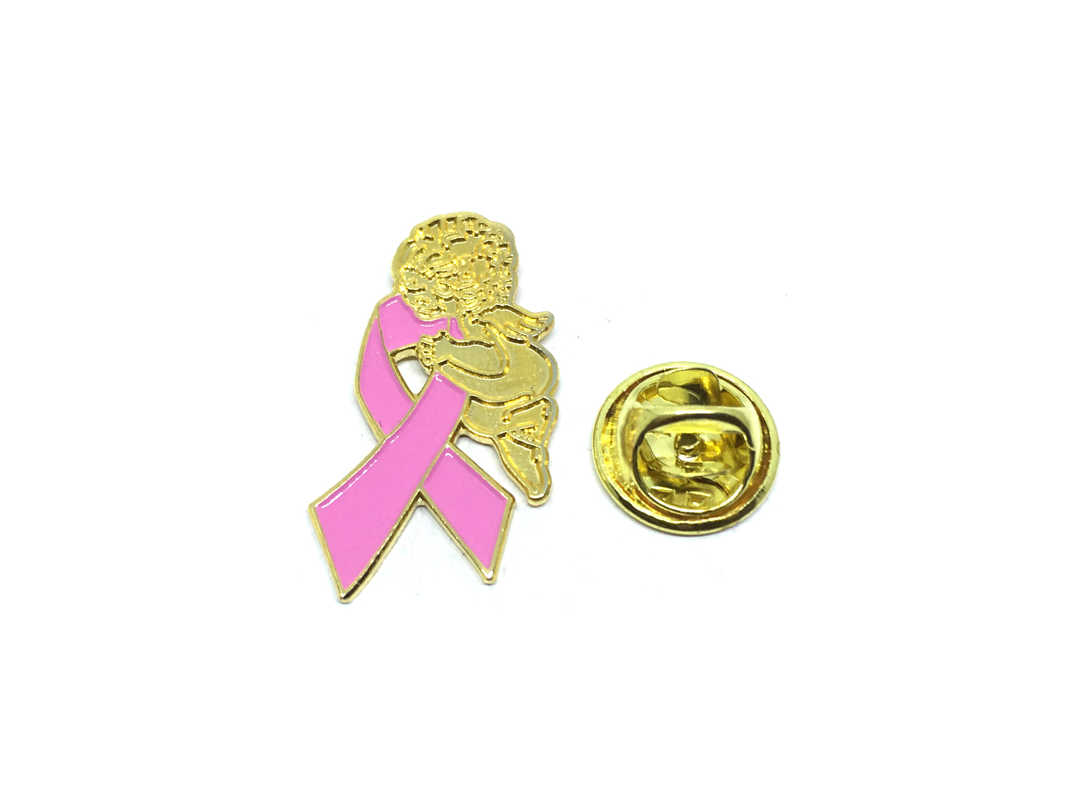 Pink Ribbon Angel Pin