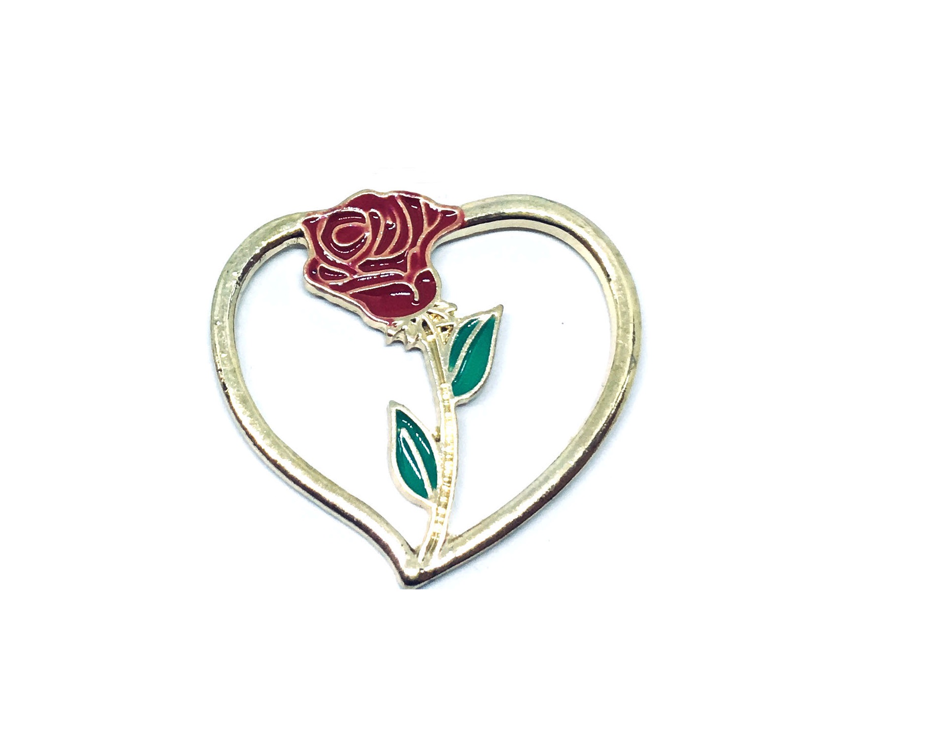 Heart Rose Pin