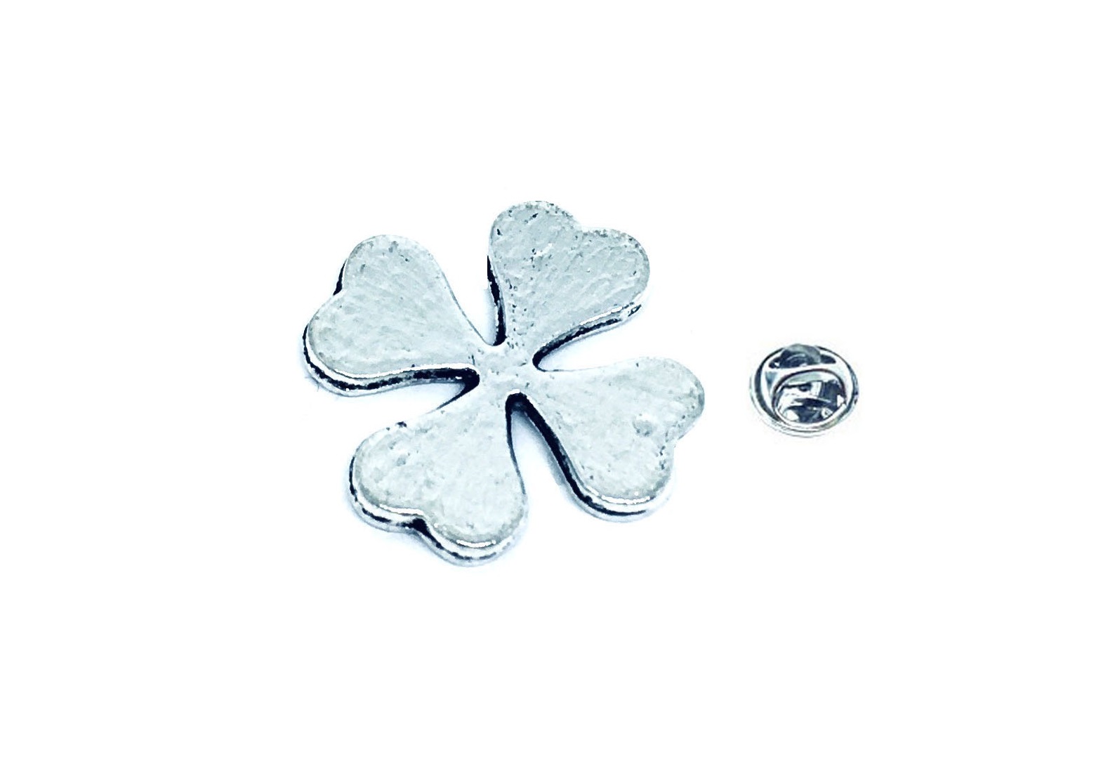 Silver Shamrock Pin Badge