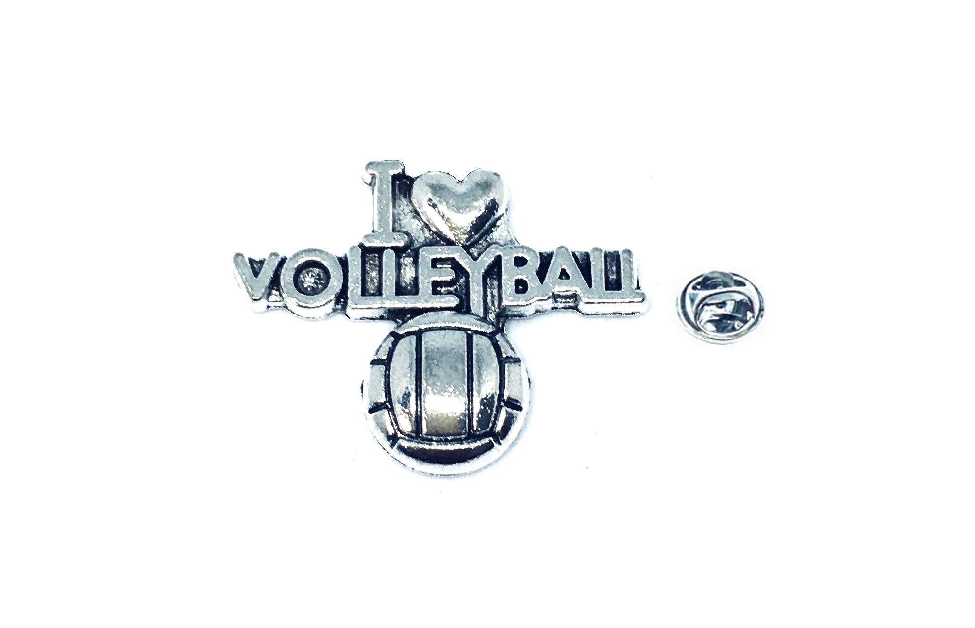 I Love Volleyball Pin