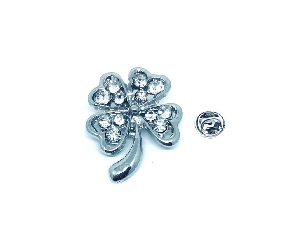 Rhinestone Shamrock Pin