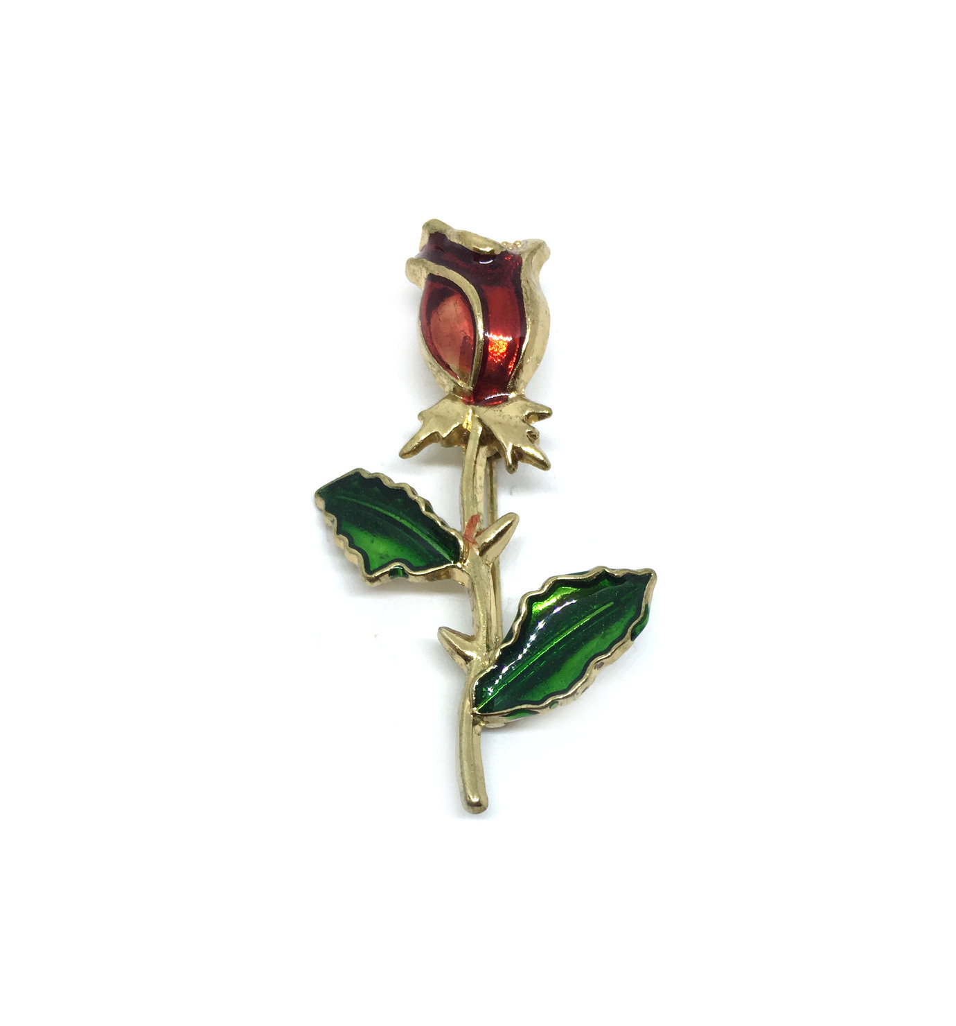 Red Rose Brooch Pin