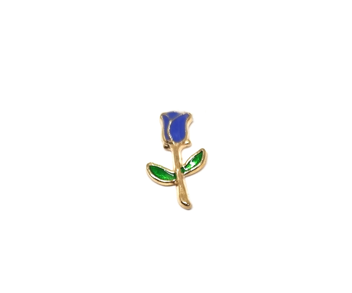 Tiny Blue Rose Lapel Pin