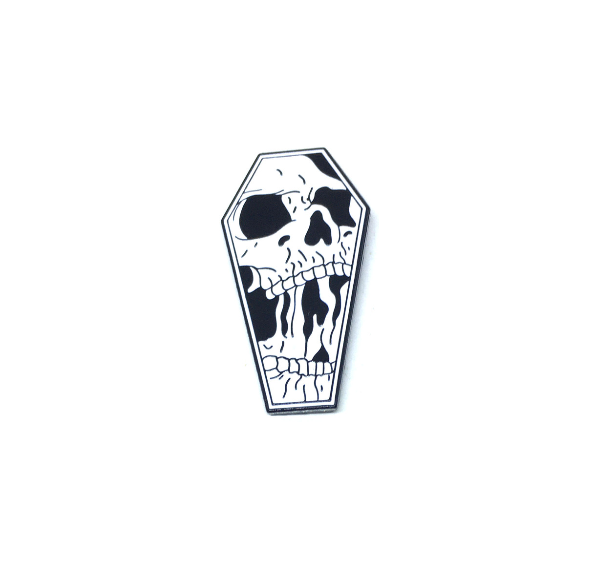 Coffin Skull Enamel Pin