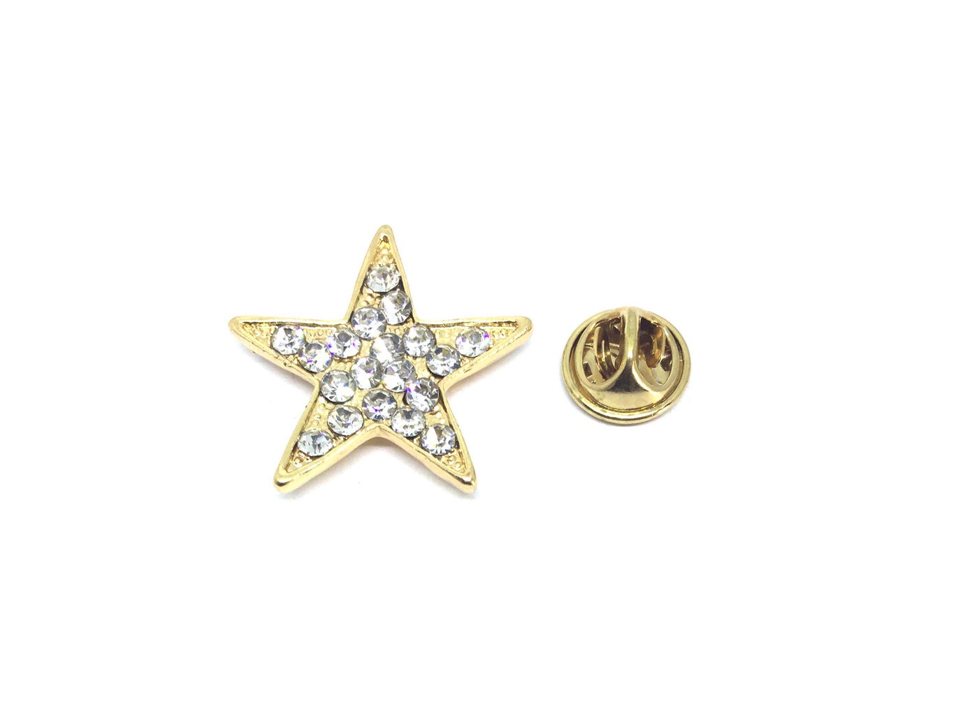 FSTR-G-05 Crystal Gold Star Pin