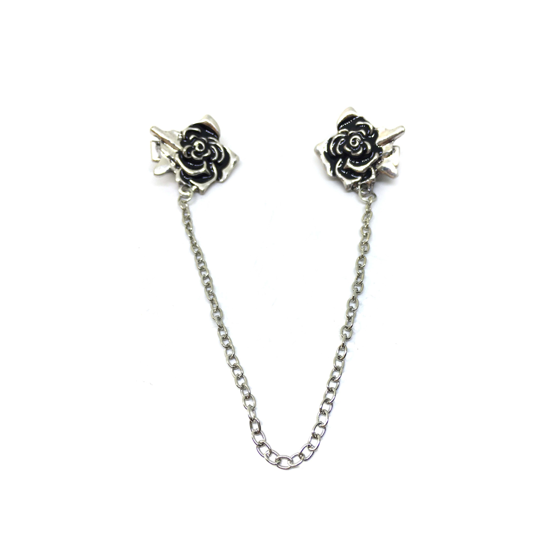 Silver Rose Pin For Suits