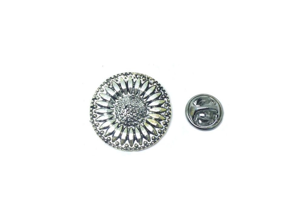 Silver Vintage Sunflower Pin