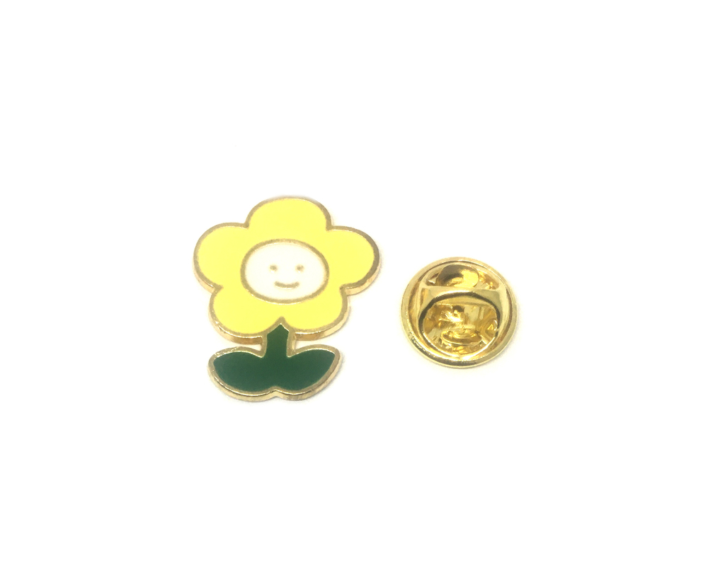 Gold Sunflower Enamel Pin