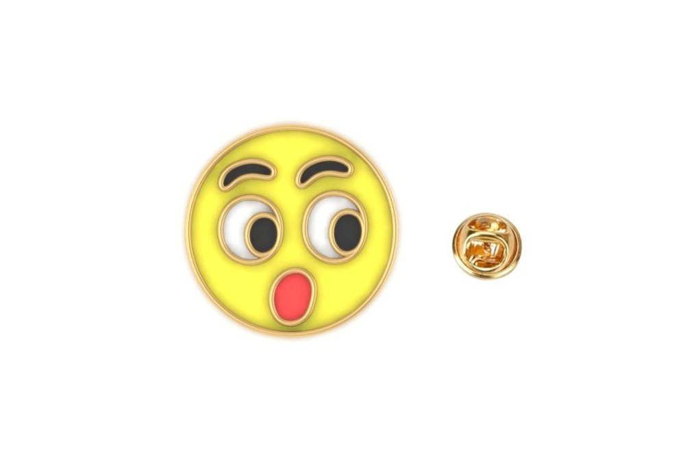 Flushed Face Emoji Pin