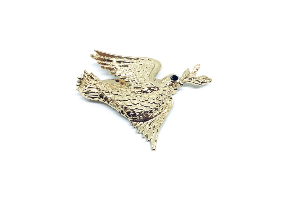 Gold Dove Brooch Pin