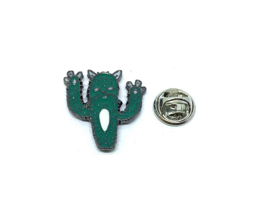 Green Enamel Cactus Pin