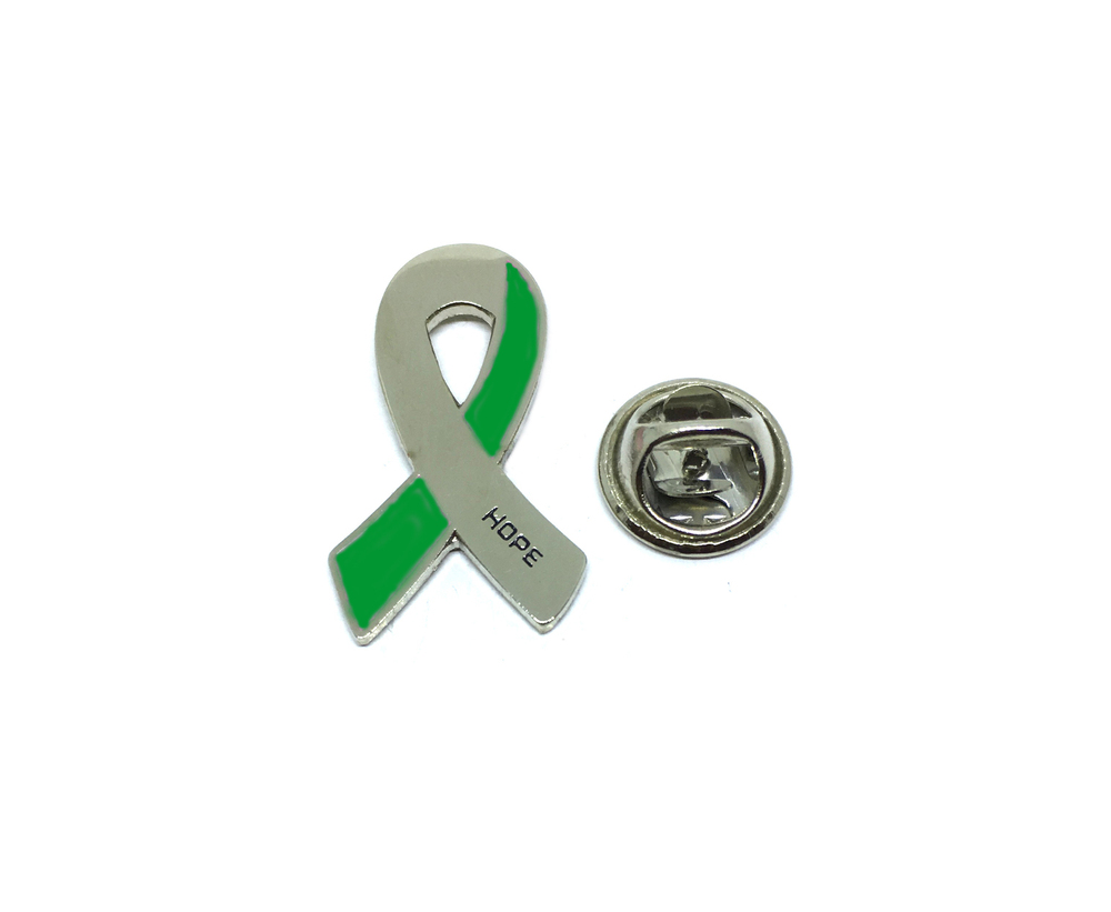 Green Ribbon Pin Badge