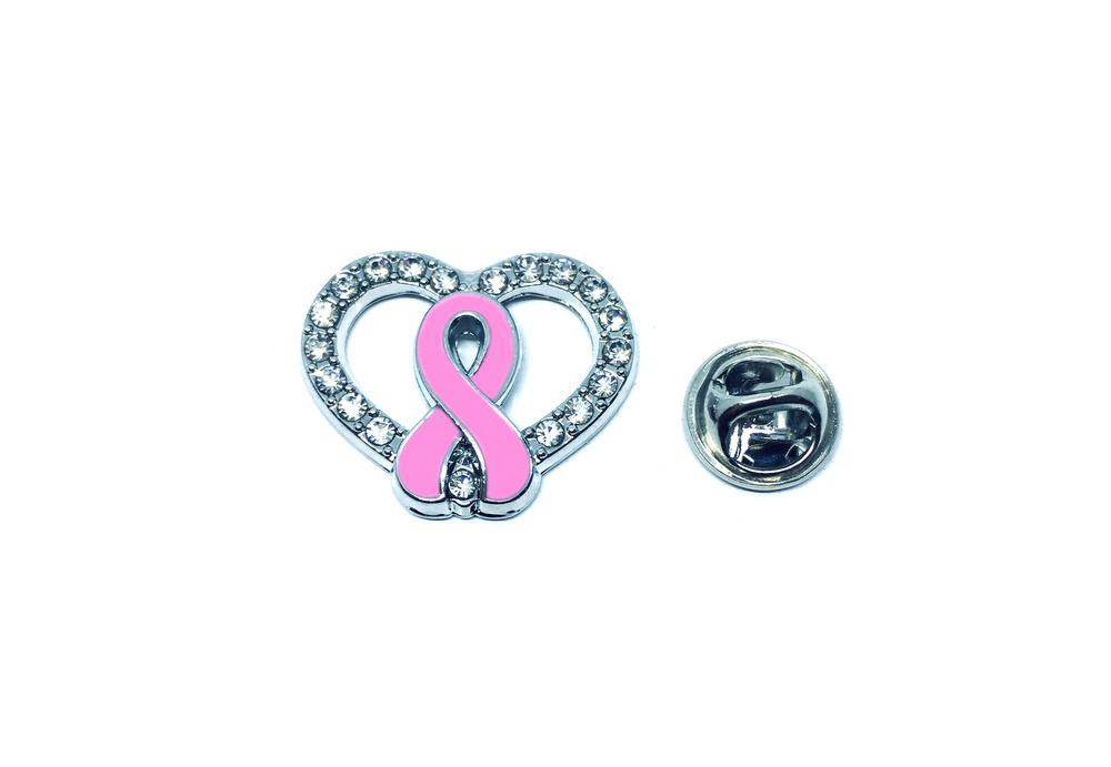 Heart Breast Cancer Lapel Pin