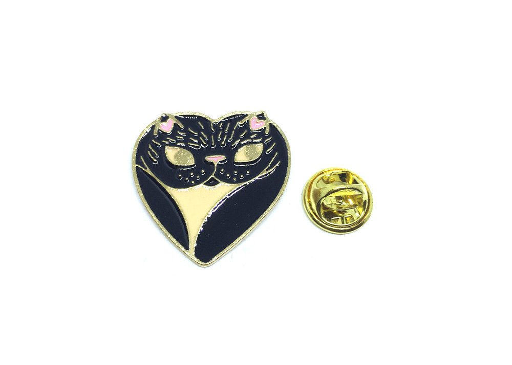 Heart Cat Pin