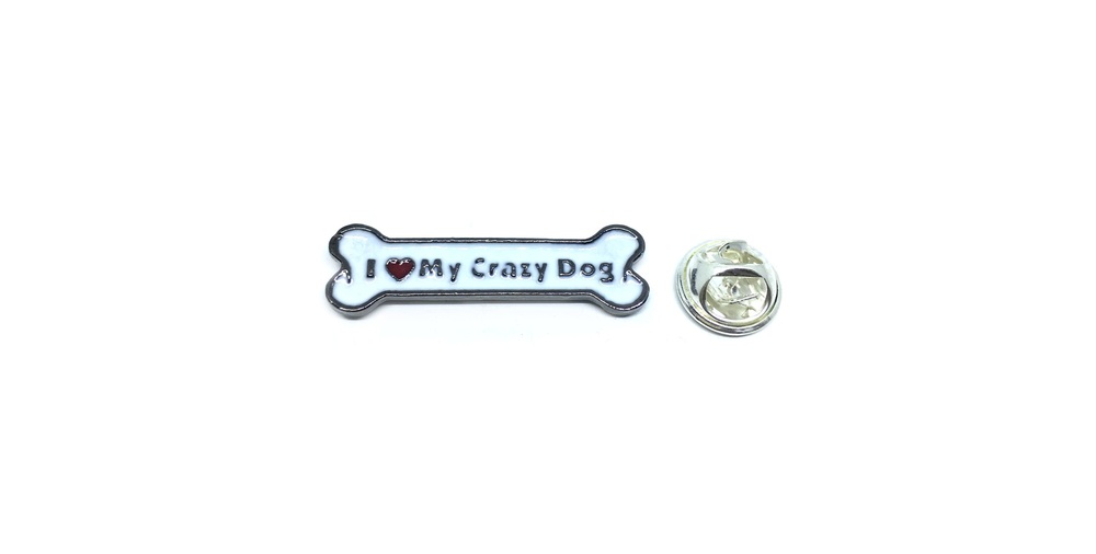 I Love my Crazy Dog Pin