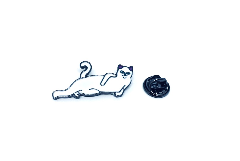 Lying Cat Enamel Pin