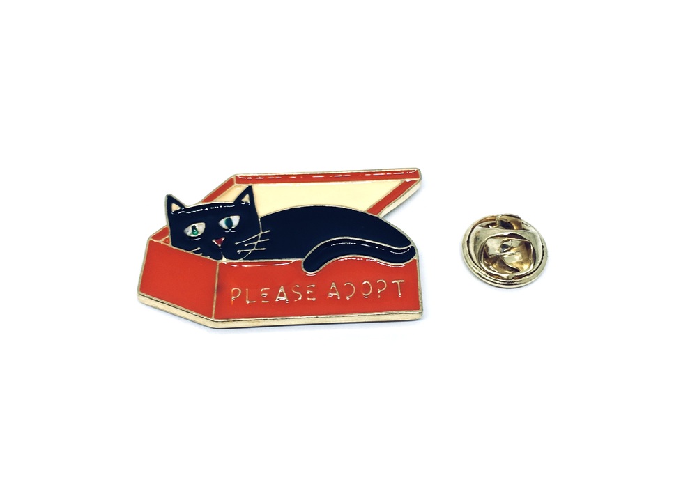 Please Adopt Cat Lapel Pin