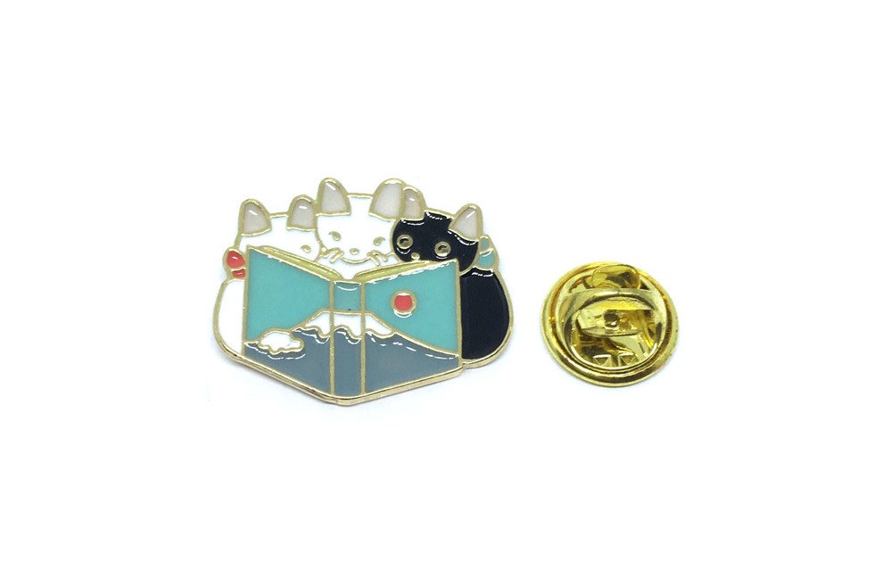 Reading Cat Enamel Pin