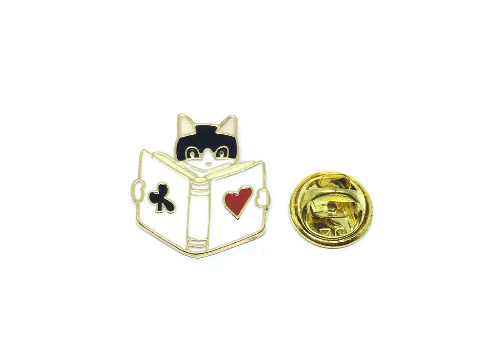 Reading Cat Pin