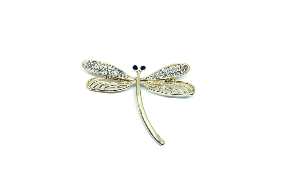 Rhinestone Dragonfly Brooch