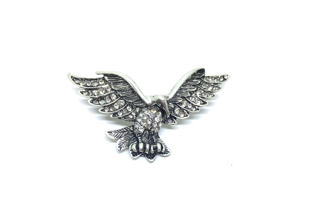 Rhinestone Eagle Brooch Pin